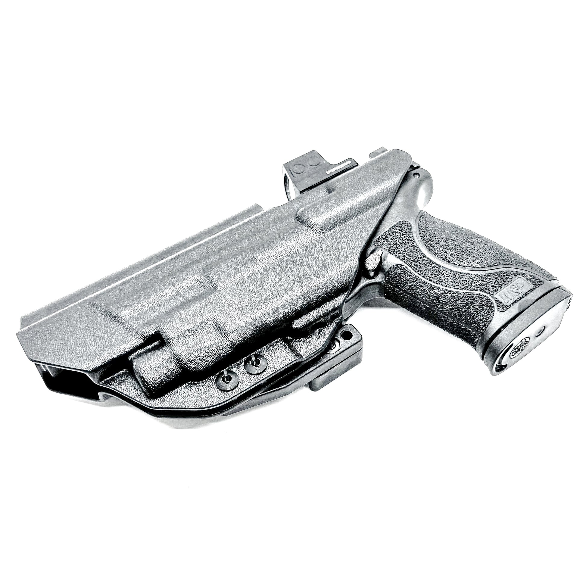 IWB Inside Waistband Holster for the Smith & Wesson M&P 5.6" M2.0 10MM pistol & Streamlight TLR-7 A, X & TLR-7 HL-X in black with a DCC Monoblock and a Modwing