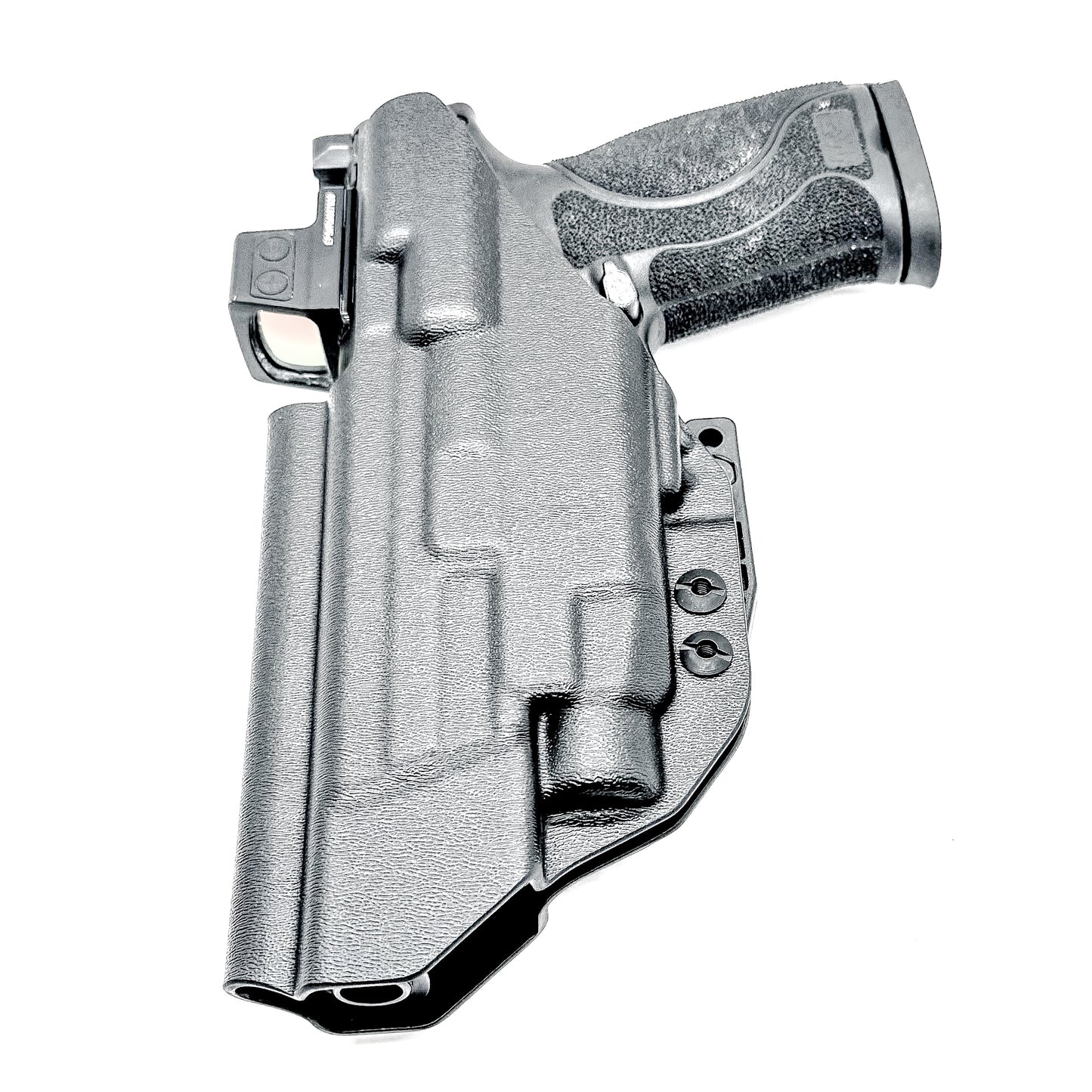 IWB Inside Waistband Holster for the Smith & Wesson M&P 5.6" M2.0 10MM pistol & Streamlight TLR-7 A, X & TLR-7 HL-X in black with a DCC Monoblock and a Modwing.