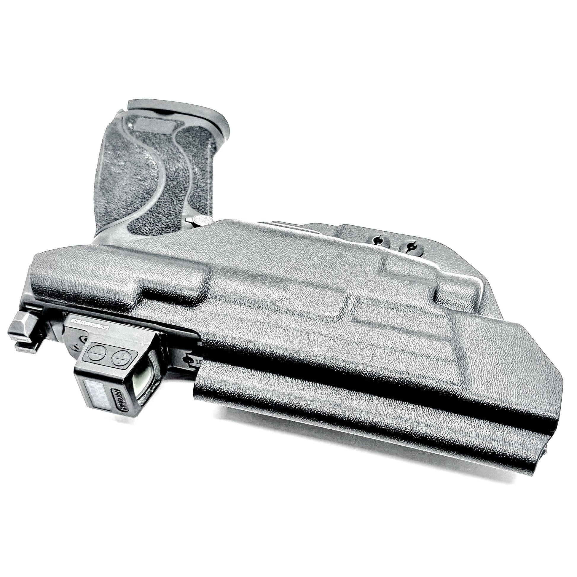 IWB Inside Waistband Holster for the Smith & Wesson M&P 5.6" M2.0 10MM pistol & Streamlight TLR-7 A, X & TLR-7 HL-X in black with a DCC Monoblock and a Modwing.