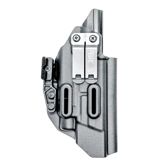 IWB Inside Waistband Holster for the Smith & Wesson M&P 5.6" M2.0 10MM pistol & Streamlight TLR-7 A, X & TLR-7 HL-X in black with a DCC Monoblock and a Modwing