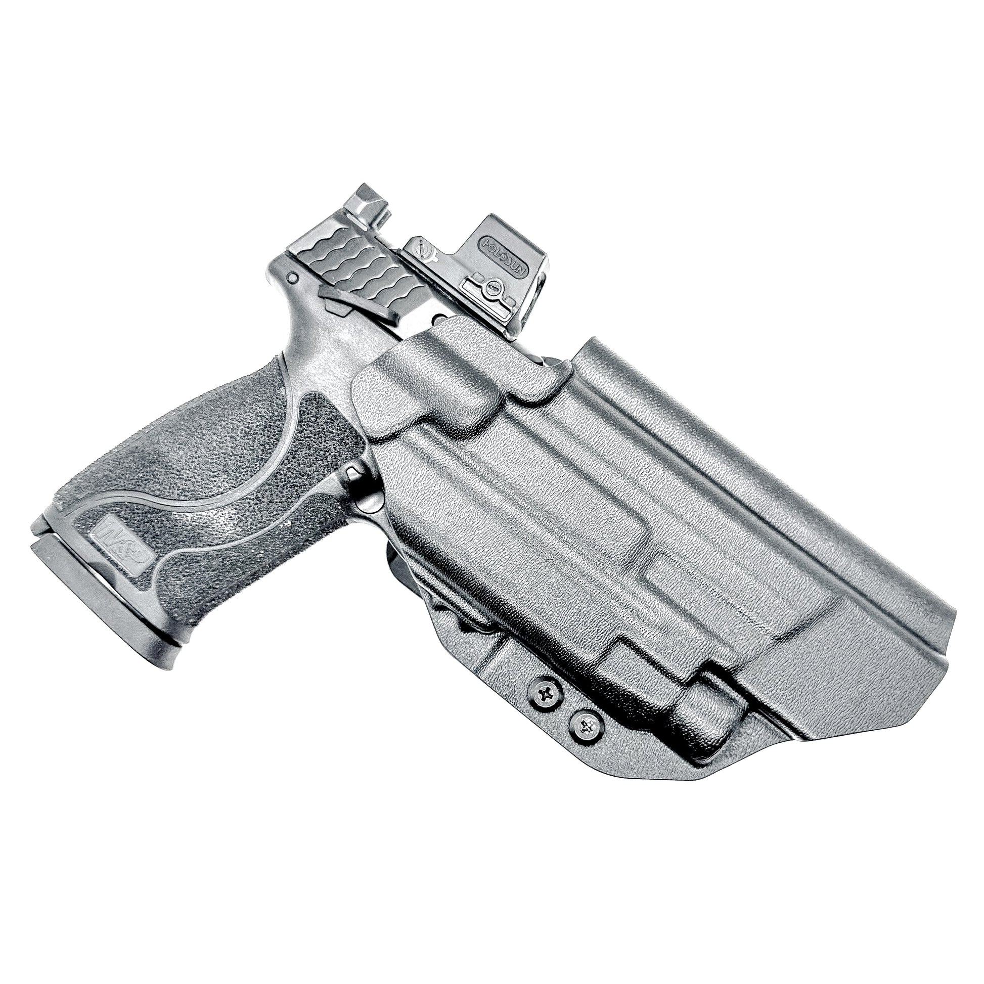 Black Outside Waistband OWB Holster for the Smith & Wesson M&P 5.6" 10MM pistol & Streamlight TLR-7 A, X & TLR-7 HL-X with 4BROS 1.5" Belt Slide.