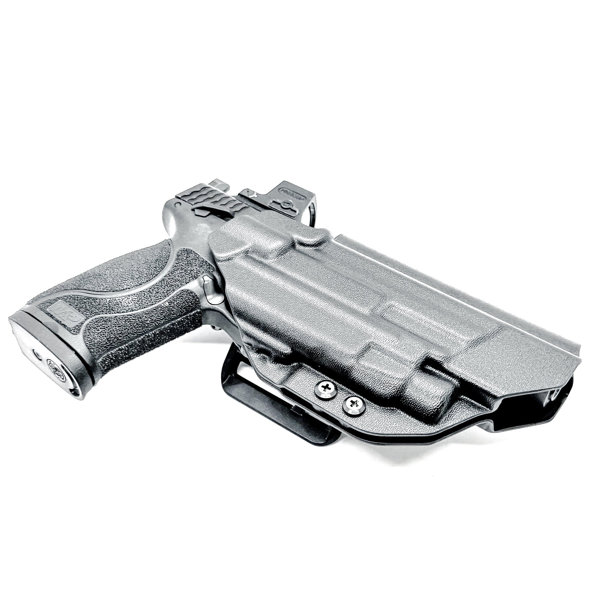 Black Outside Waistband OWB Holster for the Smith & Wesson M&P 5.6" 10MM pistol & Streamlight TLR-7 A, X & TLR-7 HL-X with 4BROS 1.5" Belt Slide.