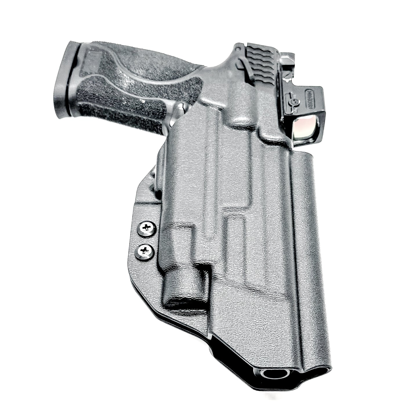 Black Outside Waistband OWB Holster for the Smith & Wesson M&P 5.6" 10MM pistol & Streamlight TLR-7 A, X & TLR-7 HL-X with 4BROS 1.5" Belt Slide.