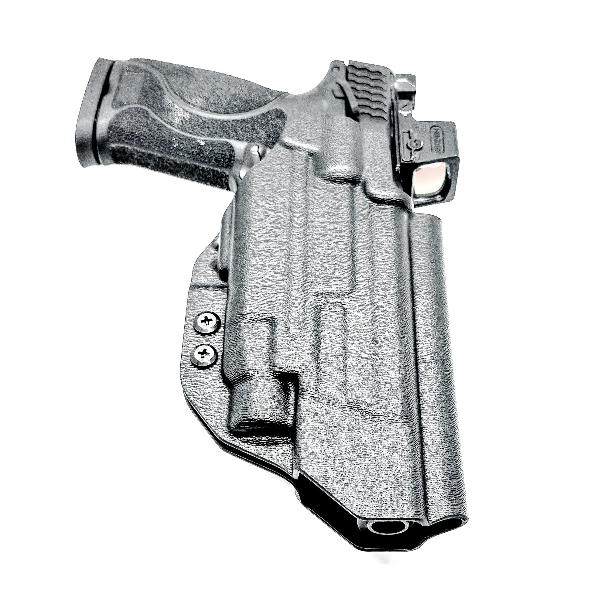 Black Outside Waistband OWB Holster for the Smith & Wesson M&P 5.6" 10MM pistol & Streamlight TLR-7 A, X & TLR-7 HL-X with 4BROS 1.5" Belt Slide.