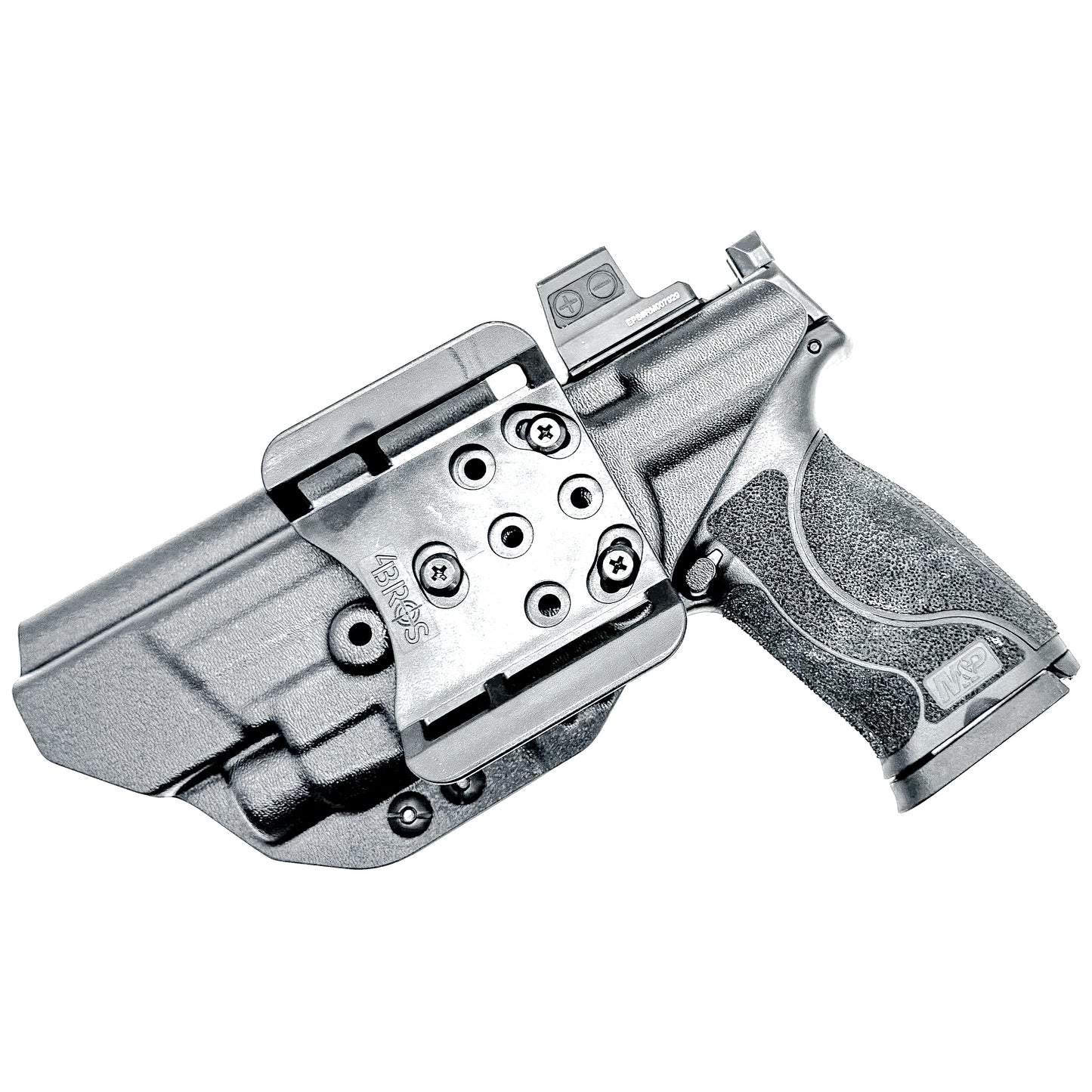 Black Outside Waistband OWB Holster for the Smith & Wesson M&P 5.6" 10MM pistol & Streamlight TLR-7 A, X & TLR-7 HL-X with 4BROS 1.5" Belt Slide.