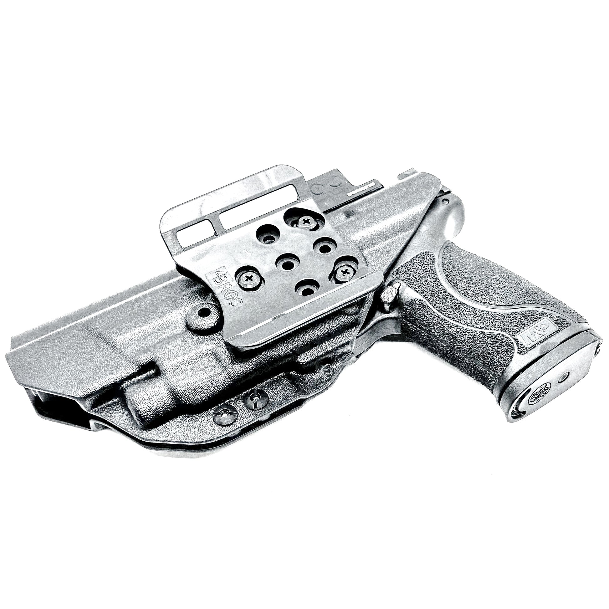 Black Outside Waistband OWB Holster for the Smith & Wesson M&P 5.6" 10MM pistol & Streamlight TLR-7 A, X & TLR-7 HL-X with 4BROS 1.5" Belt Slide.