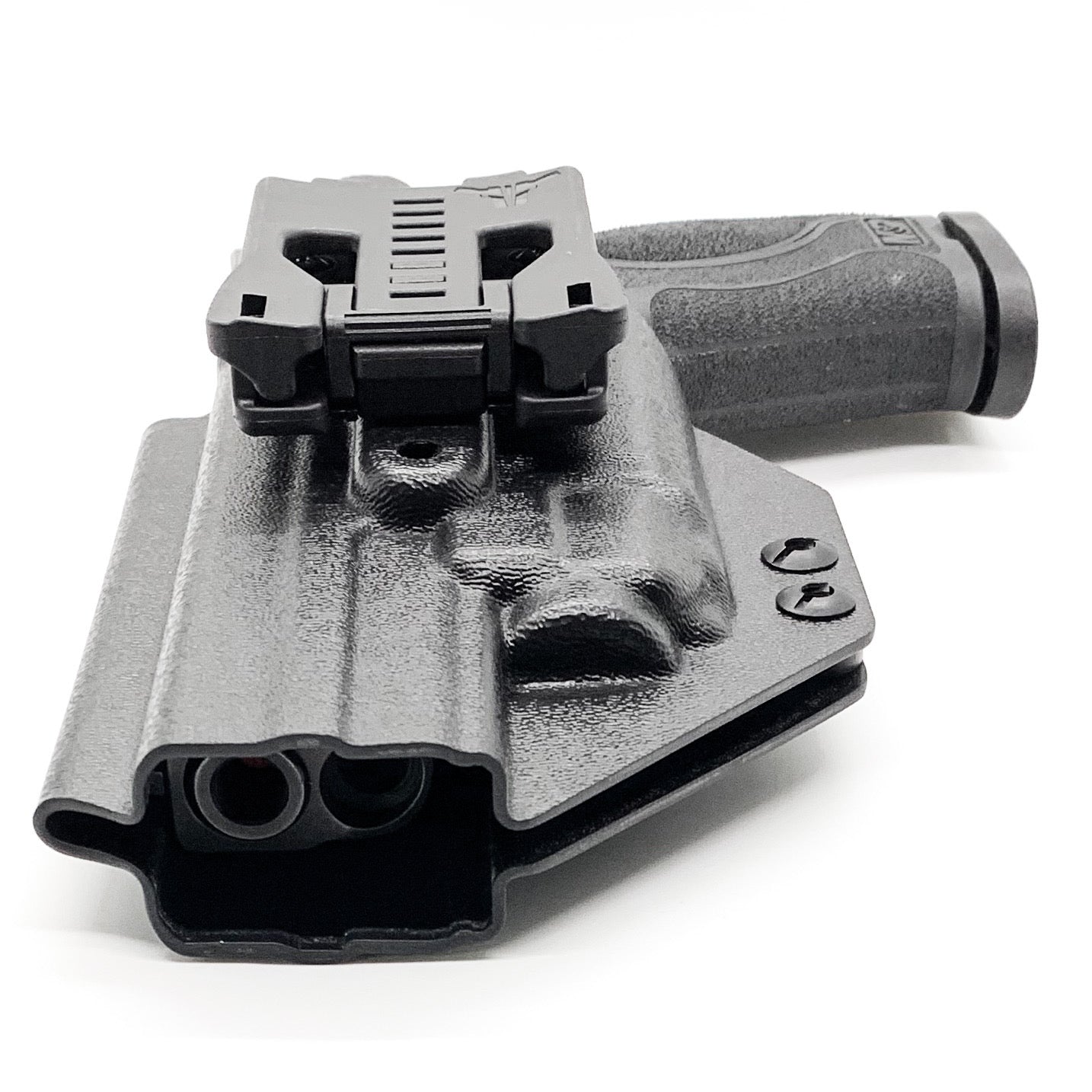 For the best Kydex Outside Waistband Holster for Smith & Wesson M&P 5.6" Performance Center 10MM M2.0 with thumb safety & TLR-8A shop Four Brothers Holsters.  