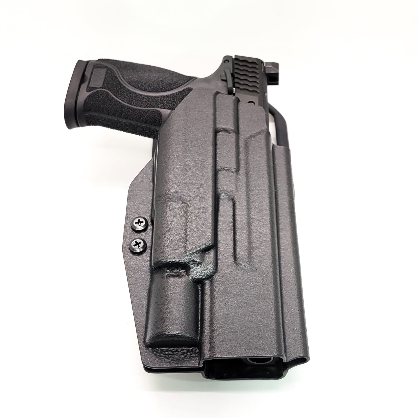 For the best OWB S&W Performance Center M&P 10MM M2.0 5.6" pistol & Surefire X300U-A or B, X300T-A or B Duty & Competition Holster shop Four Brothers Holsters. 