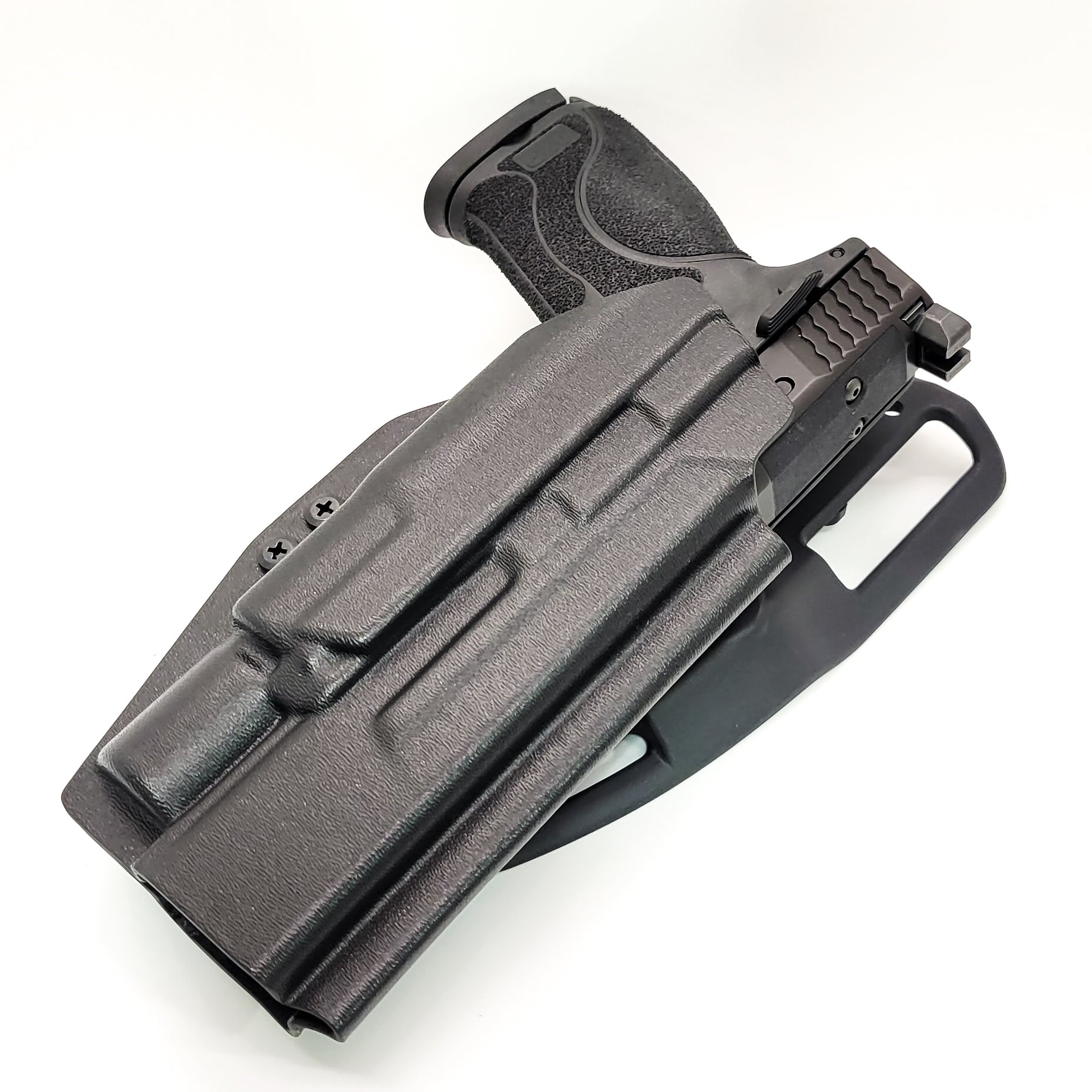 For the best OWB S&W Performance Center M&P 10MM M2.0 5.6" pistol & Surefire X300U-A or B, X300T-A or B Duty & Competition Holster shop Four Brothers Holsters. 