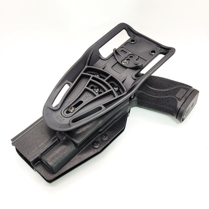 For the best OWB S&W Performance Center M&P 10MM M2.0 5.6" pistol & Surefire X300U-A or B, X300T-A or B Duty & Competition Holster shop Four Brothers Holsters. 