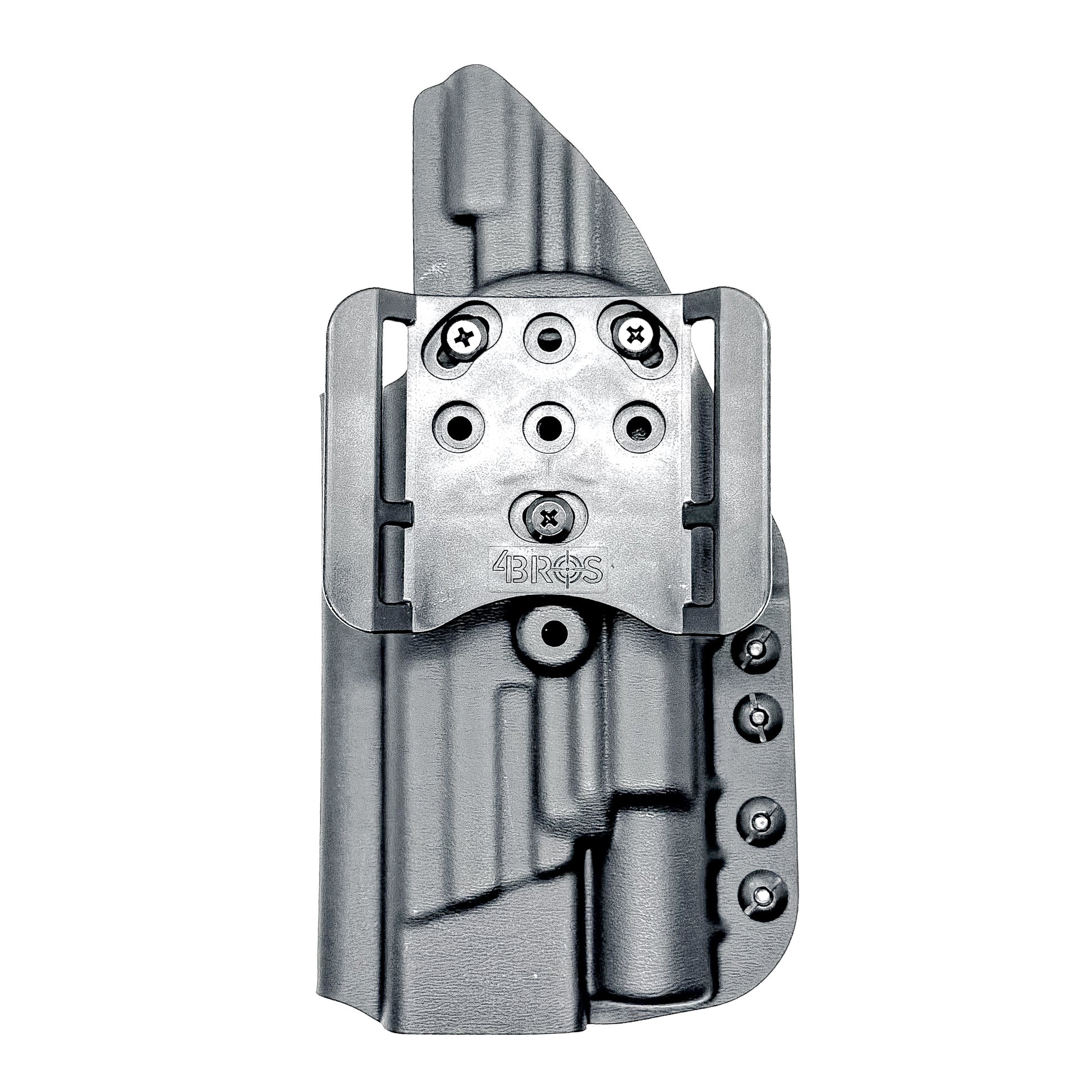 Outside Waistband Holster for the Smith & Wesson M&P 5.6 10MM M2.0 & X300U light with a 4BROS 1.5" belt slide in  black.