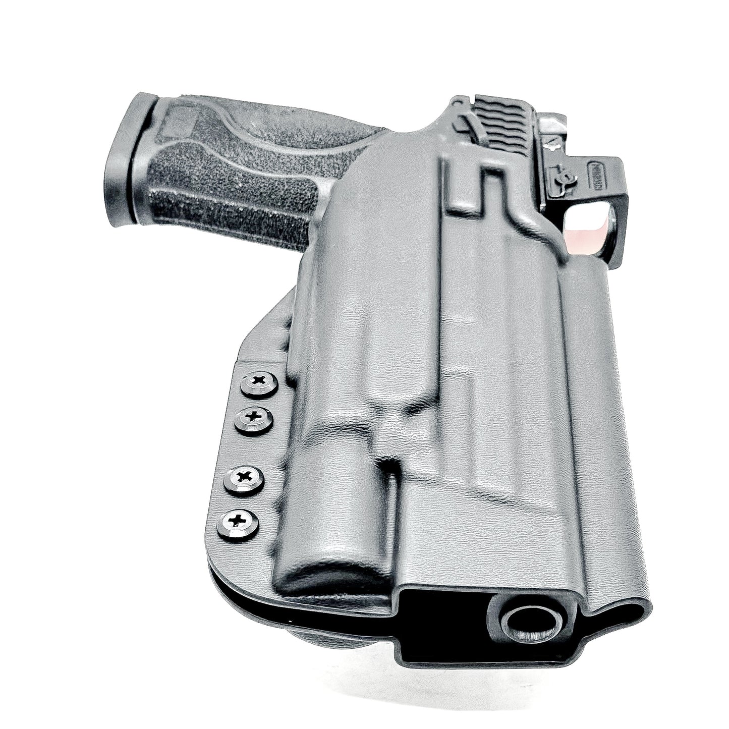 Outside Waistband Holster for the Smith & Wesson M&P 5.6 10MM M2.0 & X300U light with a 4BROS 1.5" belt slide in  black.