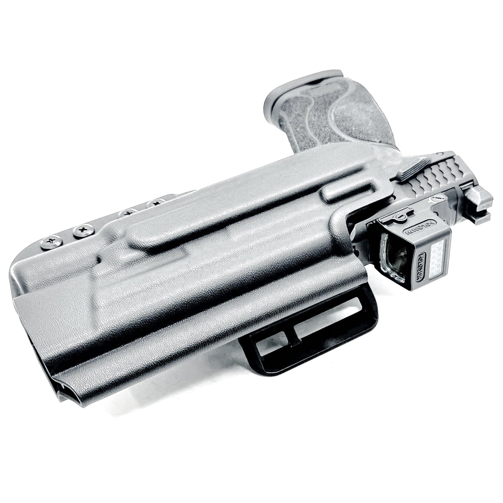 Outside Waistband Holster for the Smith & Wesson M&P 5.6 10MM M2.0 & X300U light with a 4BROS 1.5" belt slide in  black.