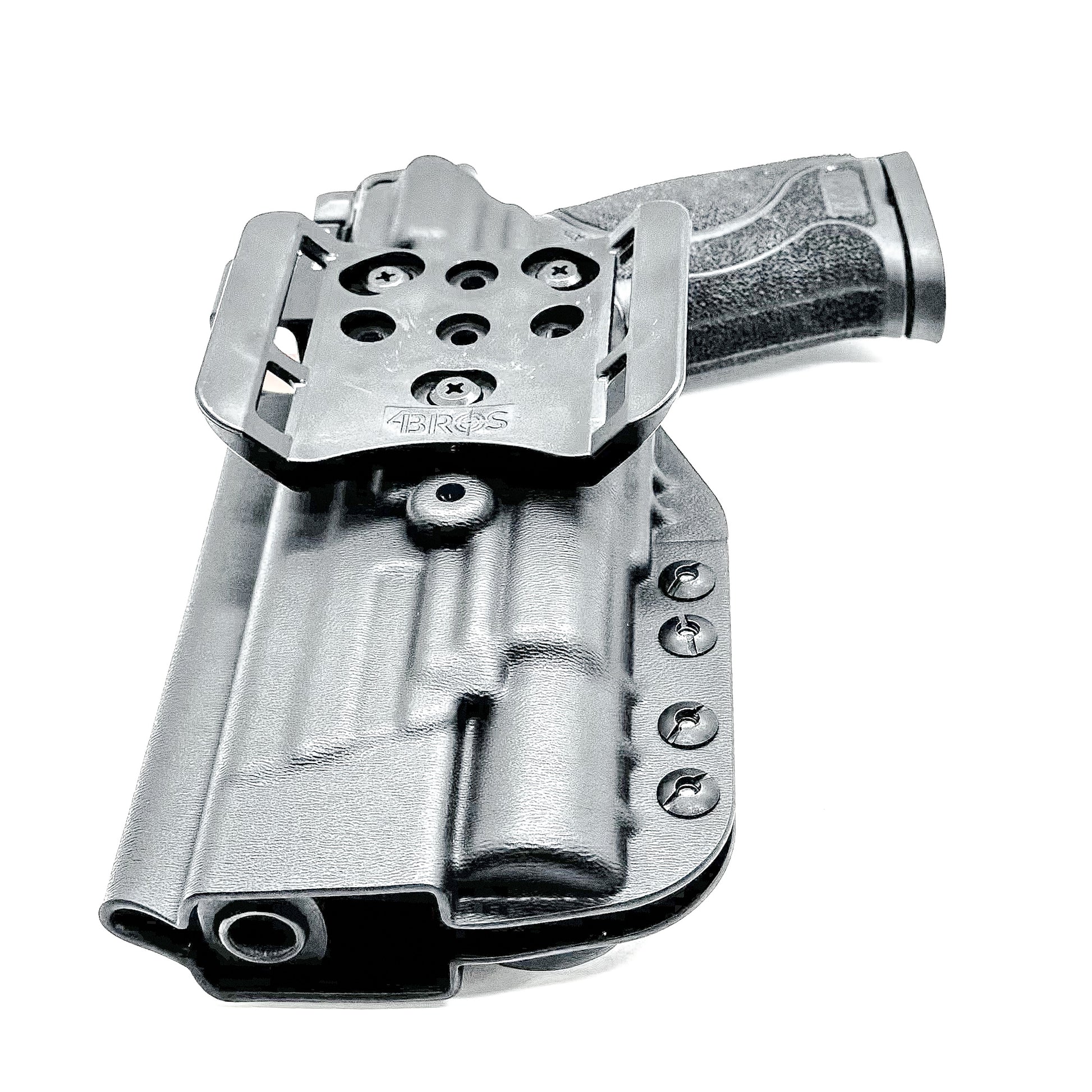 Outside Waistband Holster for the Smith & Wesson M&P 5.6 10MM M2.0 & X300U light with a 4BROS 1.5" belt slide in  black.