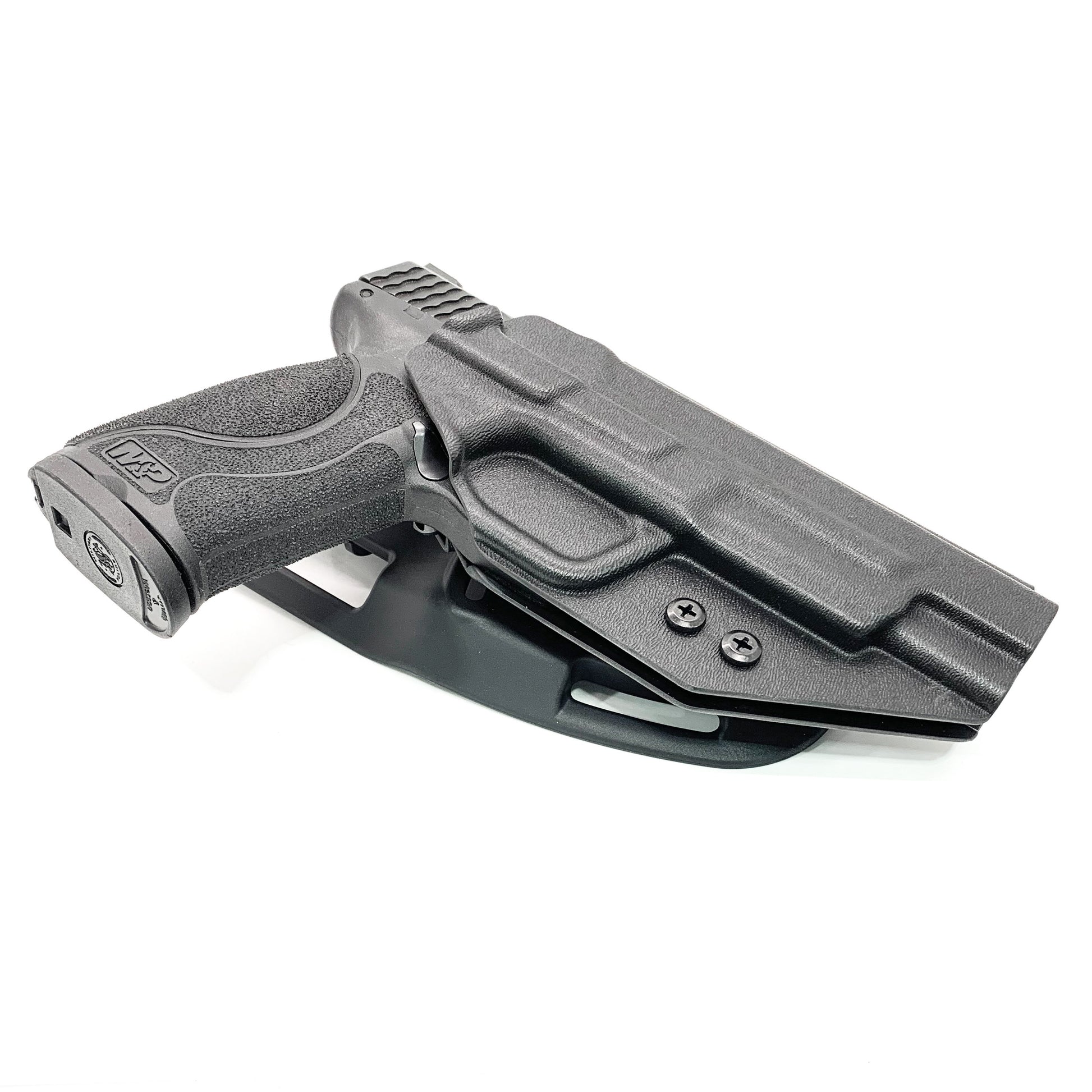 For the best Outside Waistband Smith and Wesson M&P 5” Duty & Competition Style Kydex Holster, shop Four Brothers 4BROS Holsters.  Proudly made in the USA.