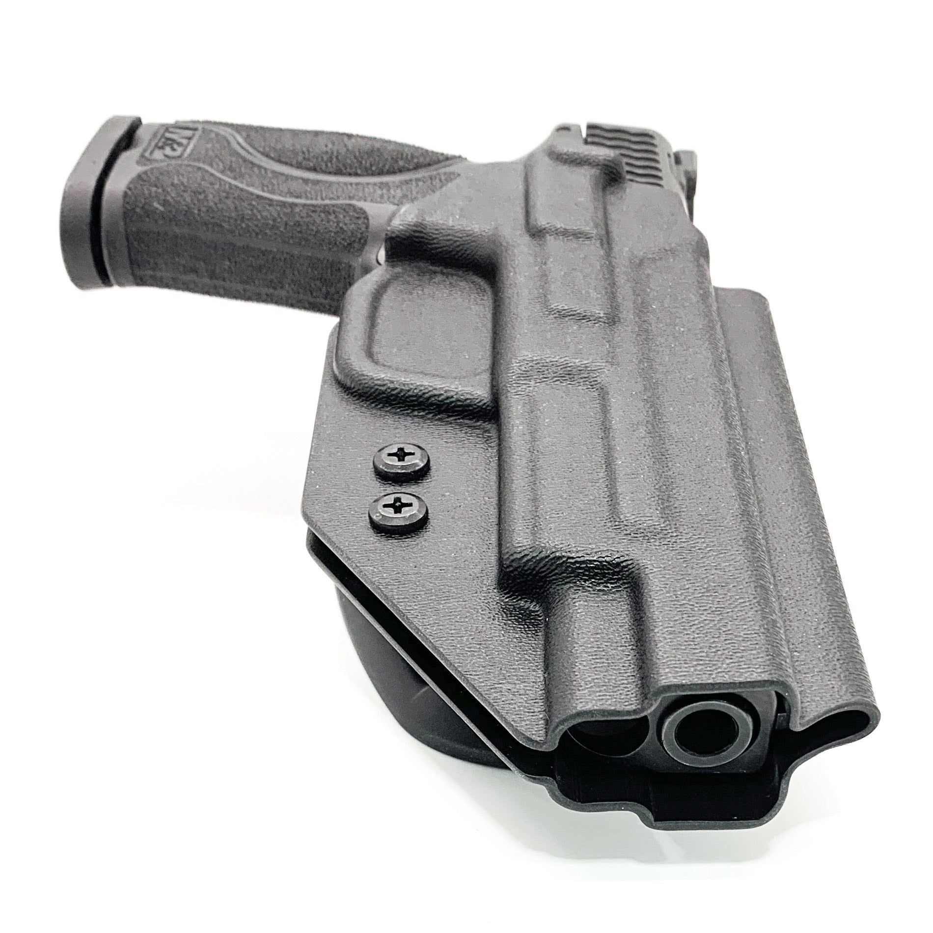 For the best Outside Waistband Smith and Wesson M&P 5” Duty & Competition Style Kydex Holster, shop Four Brothers 4BROS Holsters.  Proudly made in the USA.
