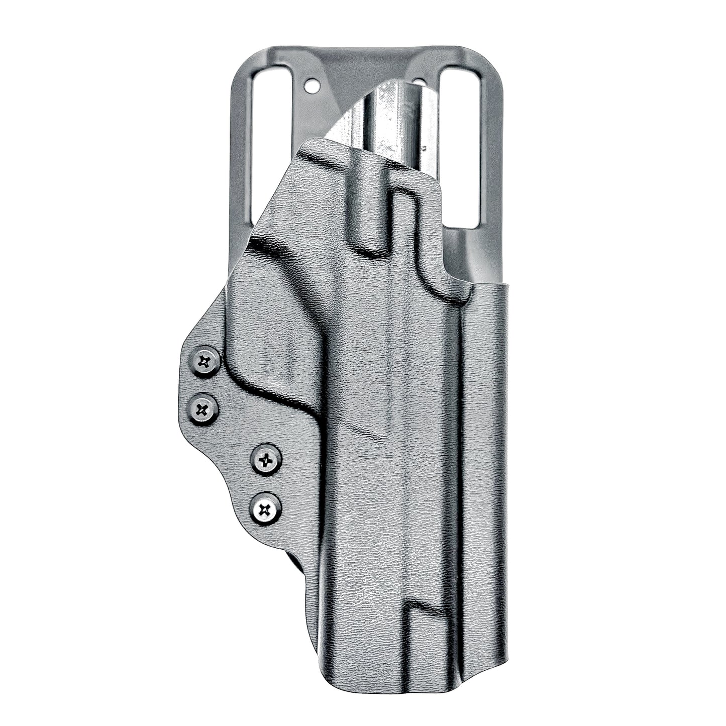 Duty and competition-style outside waistband Kydex holster for Smith & Wesson M&P M2.0 5" pistol – proudly made in the USA by Four Brothers Holsters.