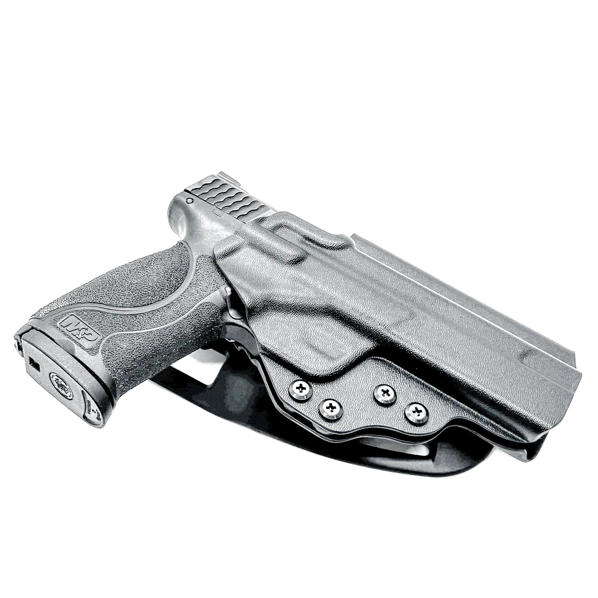 Duty and competition-style outside waistband Kydex holster for Smith & Wesson M&P M2.0 5" pistol – proudly made in the USA by Four Brothers Holsters.