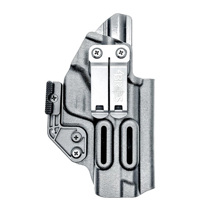 Inside waistband taco-style Kydex holster for Smith & Wesson M&P M2.0 5" pistol with thumb safety – crafted for IWB and AIWB carry by Four Brothers Holsters.