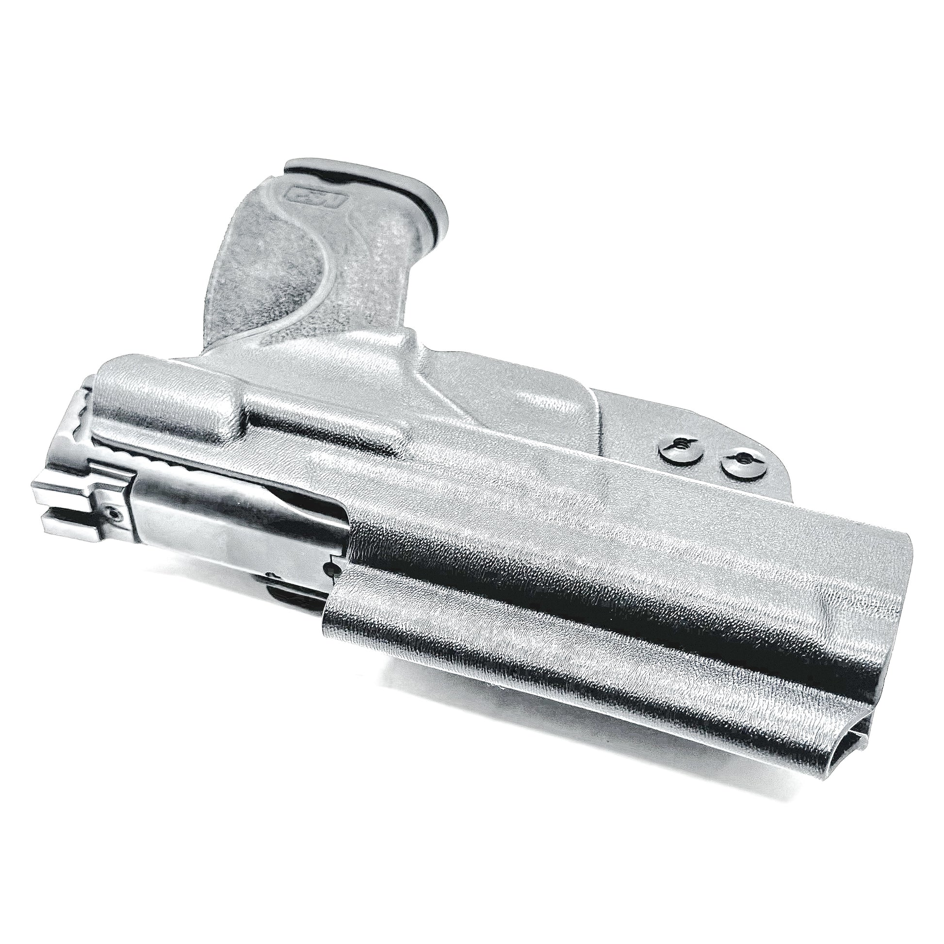 Inside waistband taco-style Kydex holster for Smith & Wesson M&P M2.0 5" pistol with thumb safety – crafted for IWB and AIWB carry by Four Brothers Holsters.