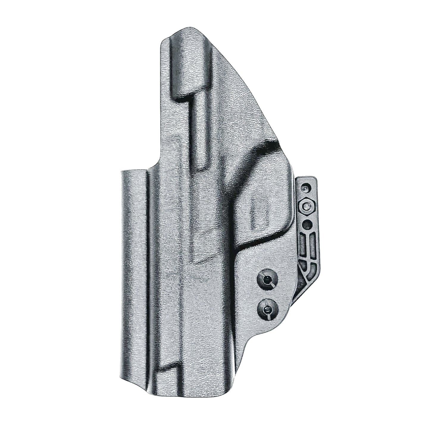 Inside waistband taco-style Kydex holster for Smith & Wesson M&P M2.0 5" pistol with thumb safety – crafted for IWB and AIWB carry by Four Brothers Holsters.