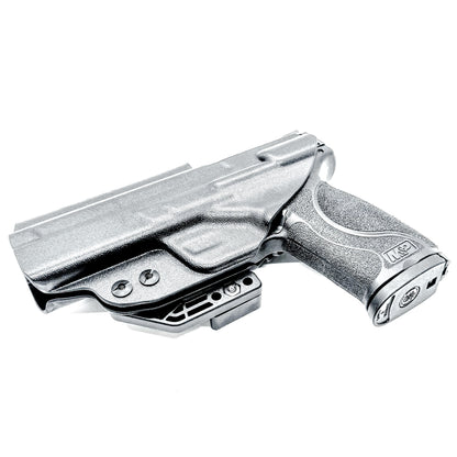 Inside waistband taco-style Kydex holster for Smith & Wesson M&P M2.0 5" pistol with thumb safety – crafted for IWB and AIWB carry by Four Brothers Holsters.