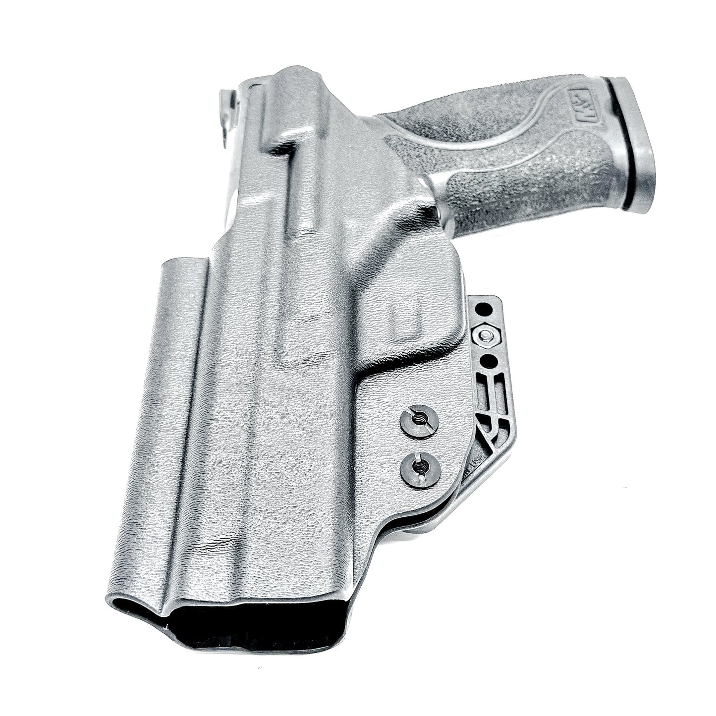 Inside waistband taco-style Kydex holster for Smith & Wesson M&P M2.0 5" pistol with thumb safety – crafted for IWB and AIWB carry by Four Brothers Holsters.