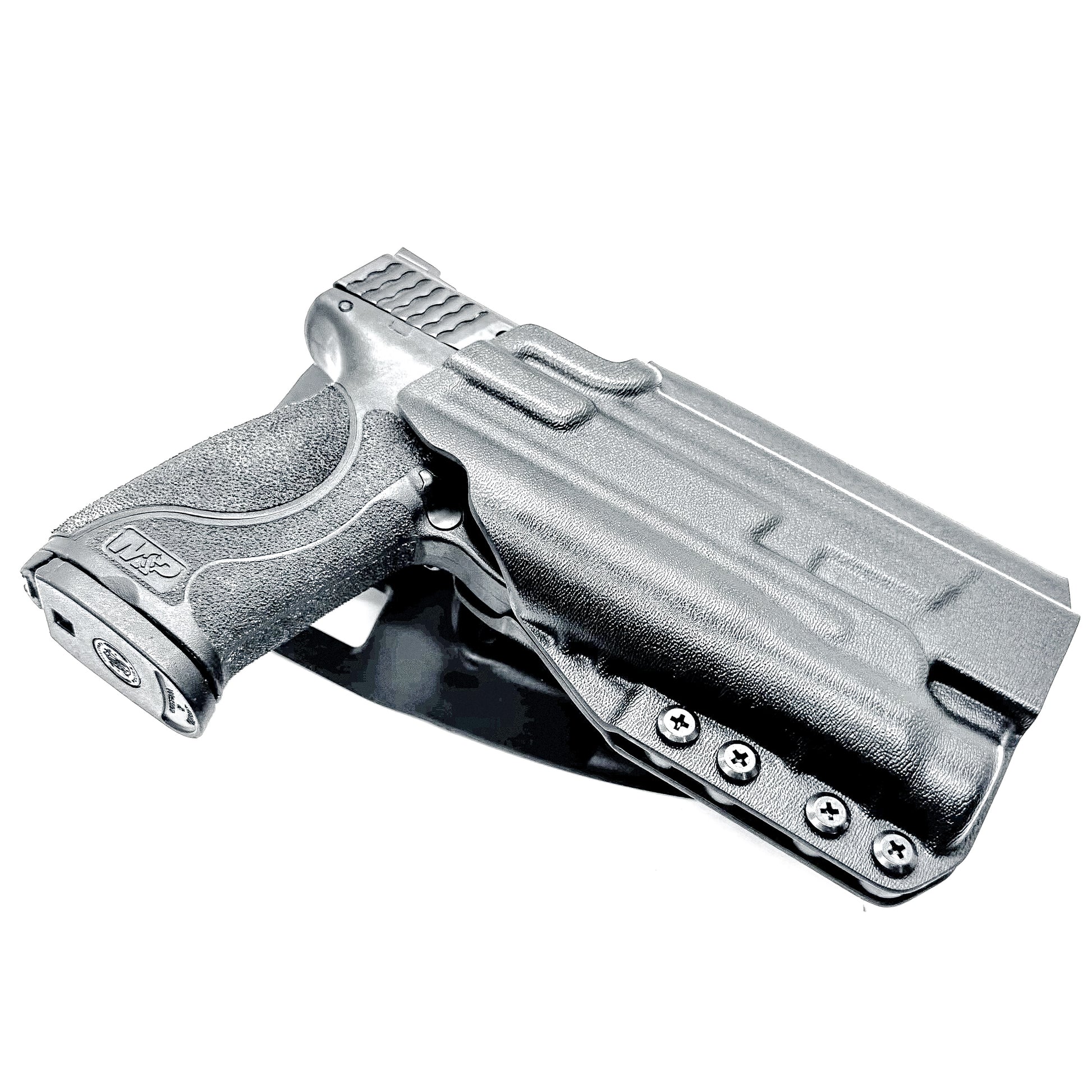 Black 5" OWB Holster for the Smith & Wesson M&P 9mm M2.0 pistol with thumb safety & Streamlight  TLR-1 HL Duty & Competition Holster with Duty Drop attachment.