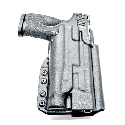 Black 5" OWB Holster for the Smith & Wesson M&P 9mm M2.0 pistol with thumb safety & Streamlight  TLR-1 HL Duty & Competition Holster with Duty Drop attachment.