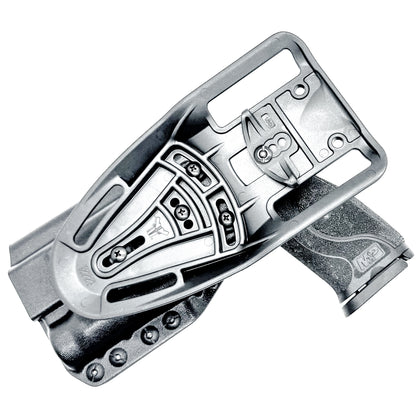 Black 5" OWB Holster for the Smith & Wesson M&P 9mm M2.0 pistol with thumb safety & Streamlight  TLR-1 HL Duty & Competition Holster with Duty Drop attachment.