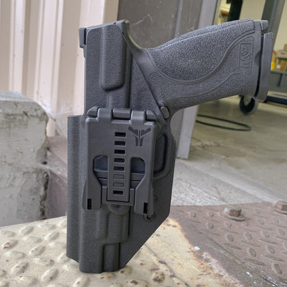For the best OWB Outside Waistband Holster for the Smith and Wesson M&P 5” gen 1.0 or gen 2.0 pistol, shop Four Brothers 4BROS Holsters.  Made in the USA.