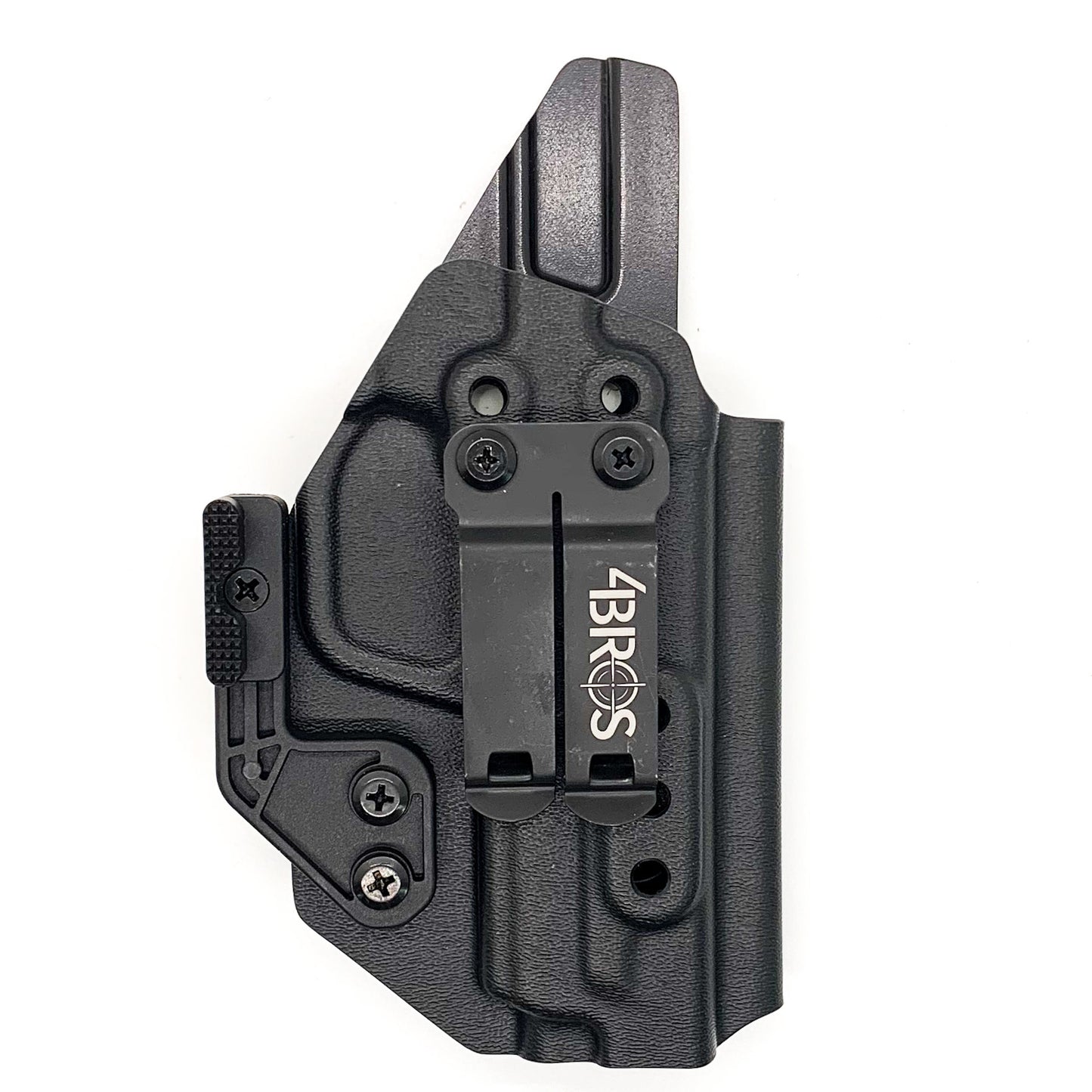For the best IWB AIWB Inside Waistband, Kydex Taco Style Holster for the Smith and Wesson S&W M&P 9 M2.0 METAL 4" pistol shop Four Brothers 4BROS Holsters. 