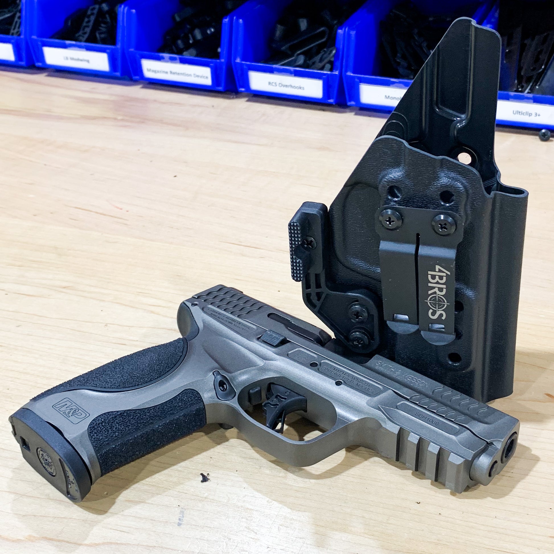For the best IWB AIWB Inside Waistband, Kydex Taco Style Holster for the Smith and Wesson S&W M&P 9 M2.0 METAL 4" pistol shop Four Brothers 4BROS Holsters. 