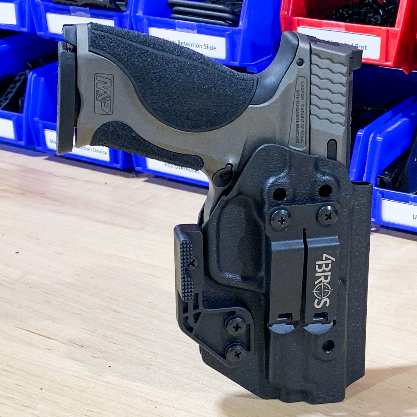 For the best IWB AIWB Inside Waistband, Kydex Taco Style Holster for the Smith and Wesson S&W M&P 9 M2.0 METAL 4" pistol shop Four Brothers 4BROS Holsters. 
