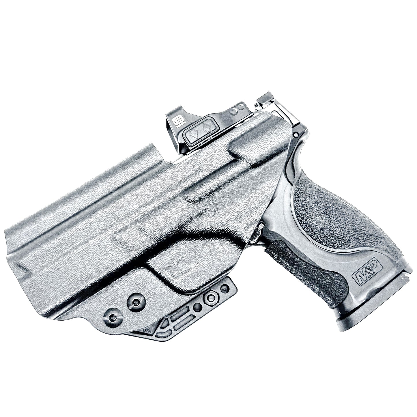 Black Smith & Wesson M&P 9 M2.0 Metal and Metal Carry Comp IWB Holster with Monoblock and Modwing