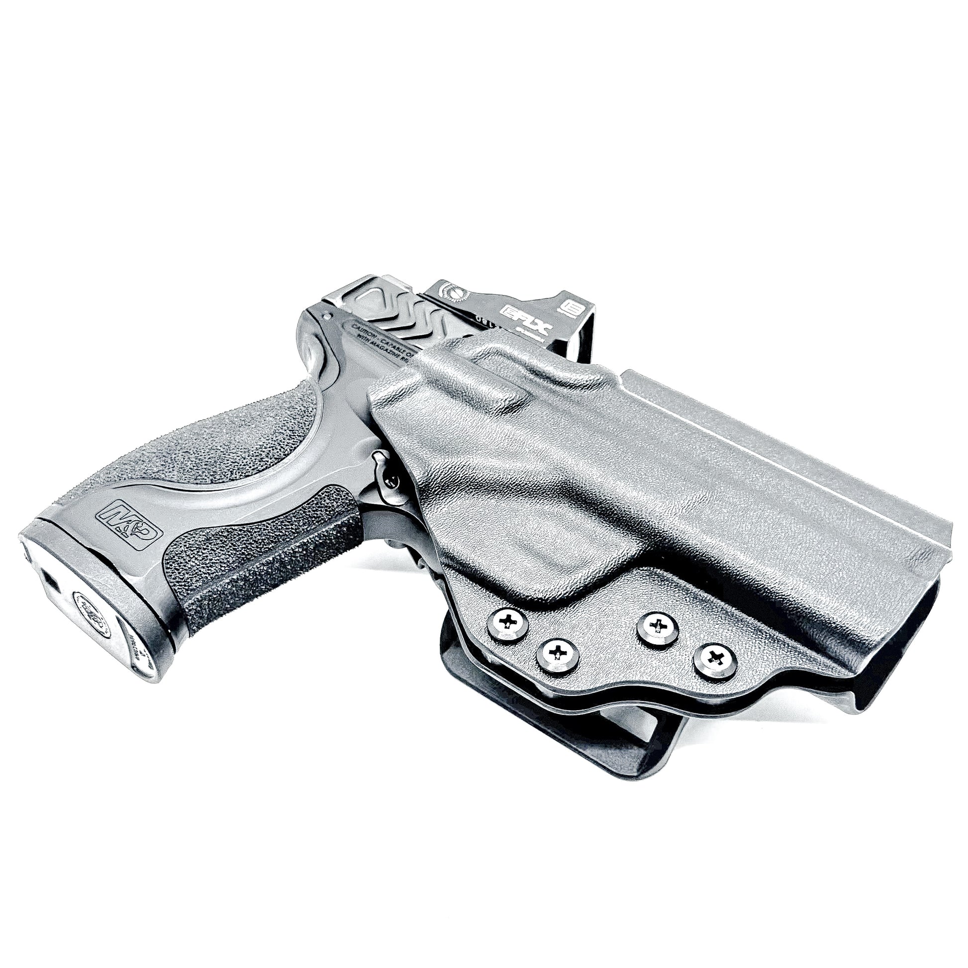 Black Smith & Wesson M&P 9 M2.0 Metal and Metal Carry Comp OWB Holster with 4BROS 1.5" Belt Slide