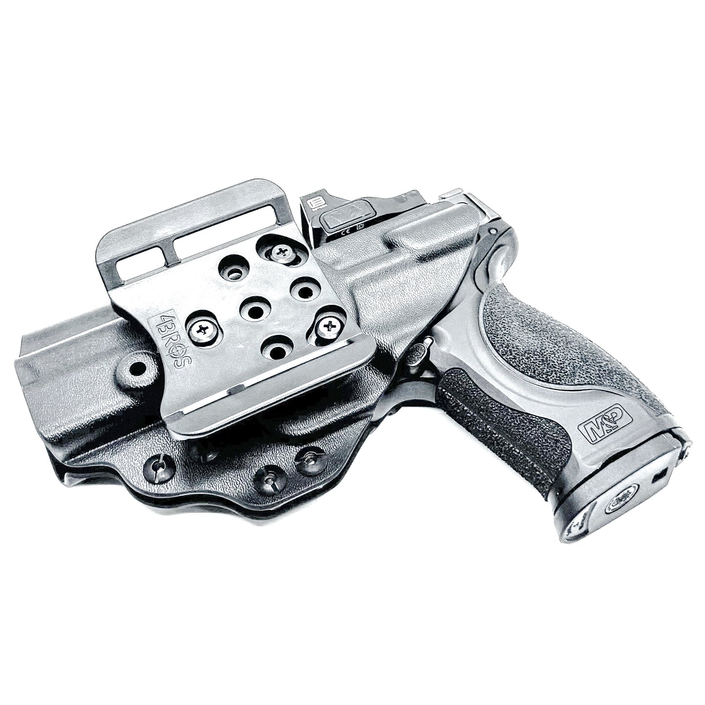 Black Smith & Wesson M&P 9 M2.0 Metal and Metal Carry Comp OWB Holster with 4BROS 1.5" Belt Slide