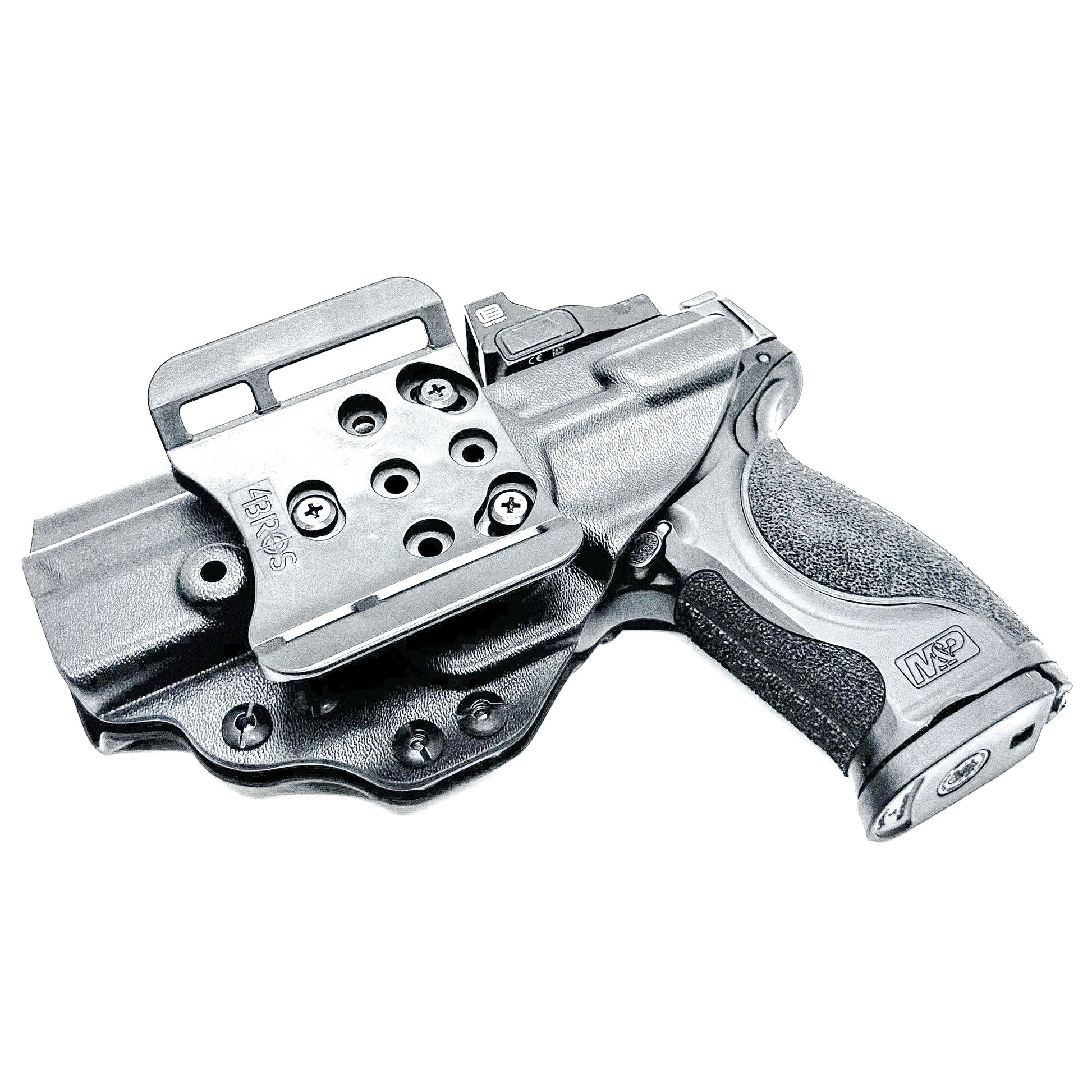 Black Smith & Wesson M&P 9 M2.0 Metal and Metal Carry Comp OWB Holster with 4BROS 1.5" Belt Slide