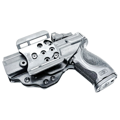 Black Smith & Wesson M&P 9 M2.0 Metal and Metal Carry Comp OWB Holster with 4BROS 1.5" Belt Slide