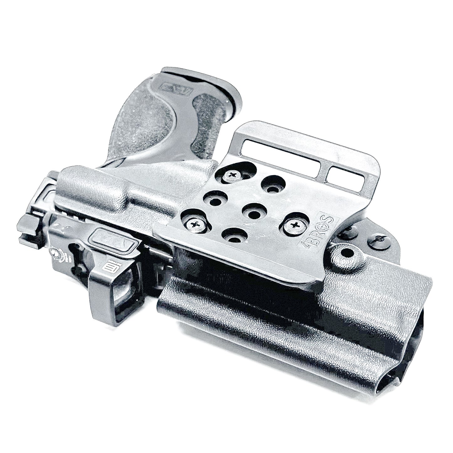 Black Smith & Wesson M&P 9 M2.0 Metal and Metal Carry Comp OWB Holster with 4BROS 1.5" Belt Slide