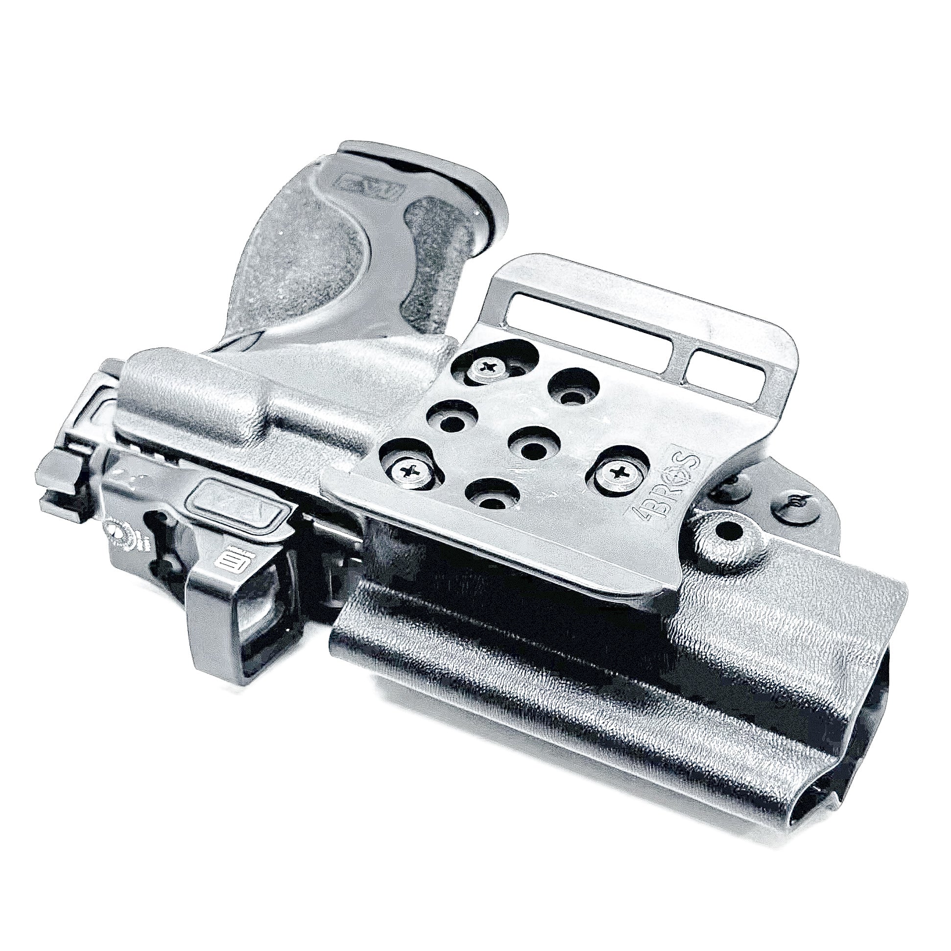 Black Smith & Wesson M&P 9 M2.0 Metal and Metal Carry Comp OWB Holster with 4BROS 1.5" Belt Slide