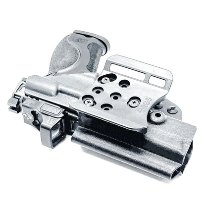 Black Smith & Wesson M&P 9 M2.0 Metal and Metal Carry Comp OWB Holster with 4BROS 1.5" Belt Slide