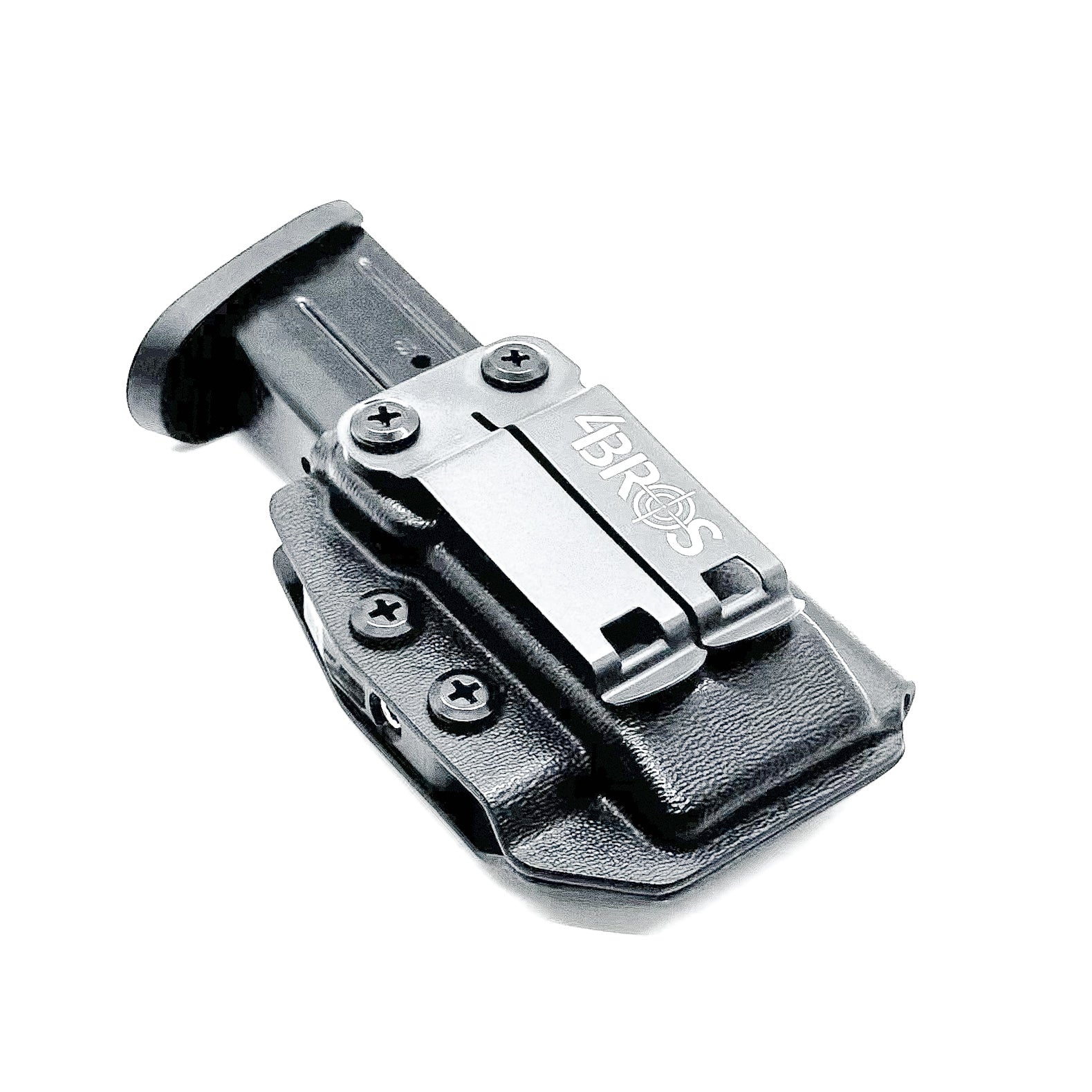 Black Inside Waistband IWB AIWB Smith & Wesson M&P 9mm or .40 magazine carrier, holster, & pouch from Four Brothers 4BROS Holsters. Made in the USA.