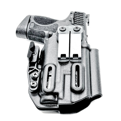 Black IWB Inside Waistband Holster for the Smith & Wesson M&P 9mm 3.6" M2.0 pistol & Streamlight TLR-7 A & TLR-7 X with DCC Monoblock and a modwing.