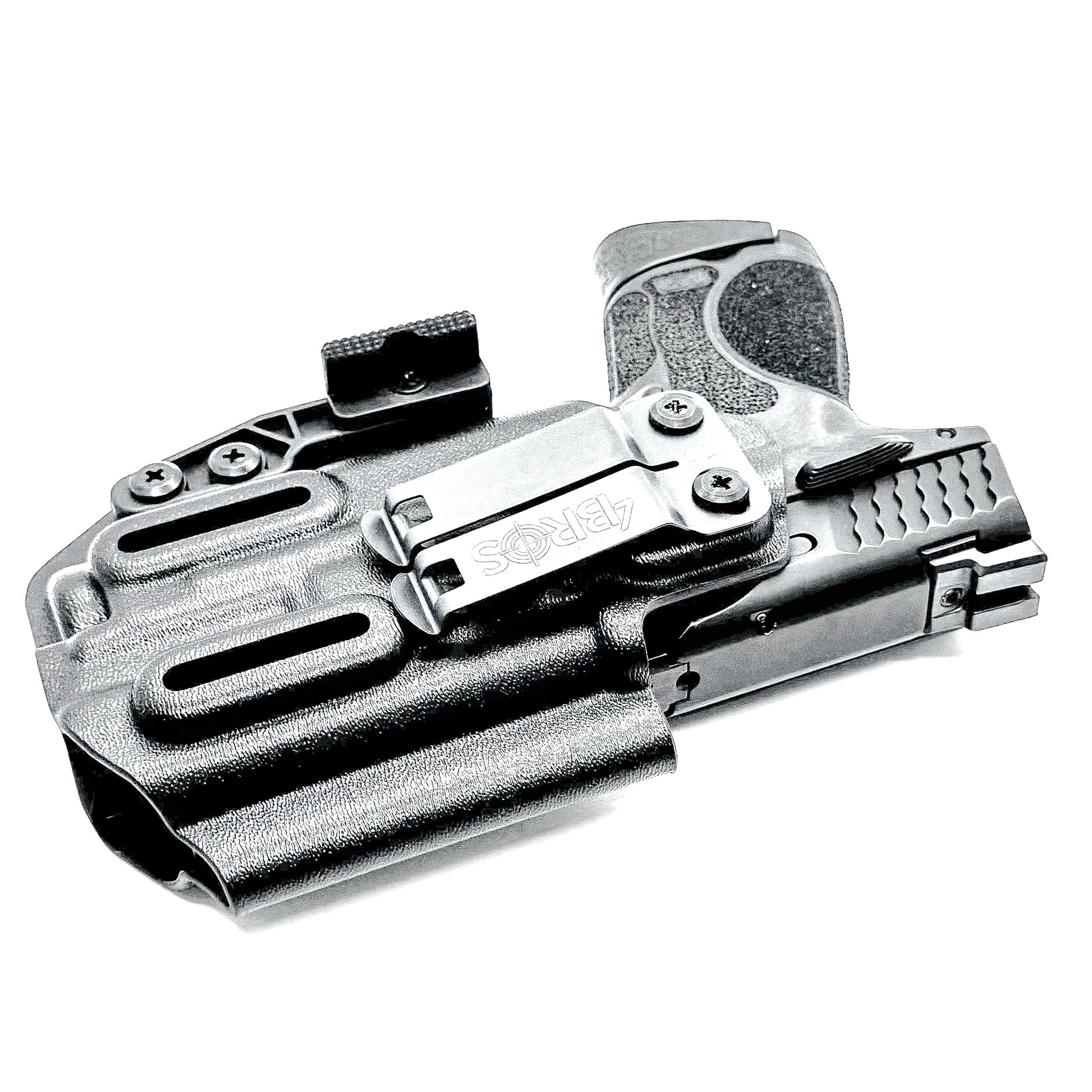 Black IWB Inside Waistband Holster for the Smith & Wesson M&P 9mm 3.6" M2.0 pistol & Streamlight TLR-7 A & TLR-7 X with DCC Monoblock and a modwing.