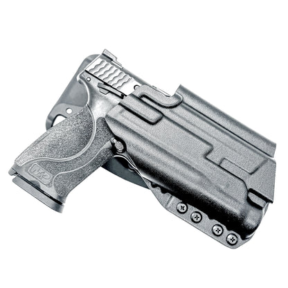 Black OWB duty and competition Kydex holster for the Smith & Wesson M&P M2.0 4.25" 9mm with the Streamlight TLR-1 HL with Duty Drop Attachment.