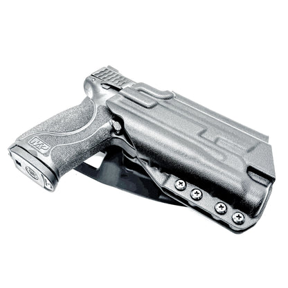 Black OWB duty and competition Kydex holster for the Smith & Wesson M&P M2.0 4.25" 9mm with the Streamlight TLR-1 HL with Duty Drop Attachment.