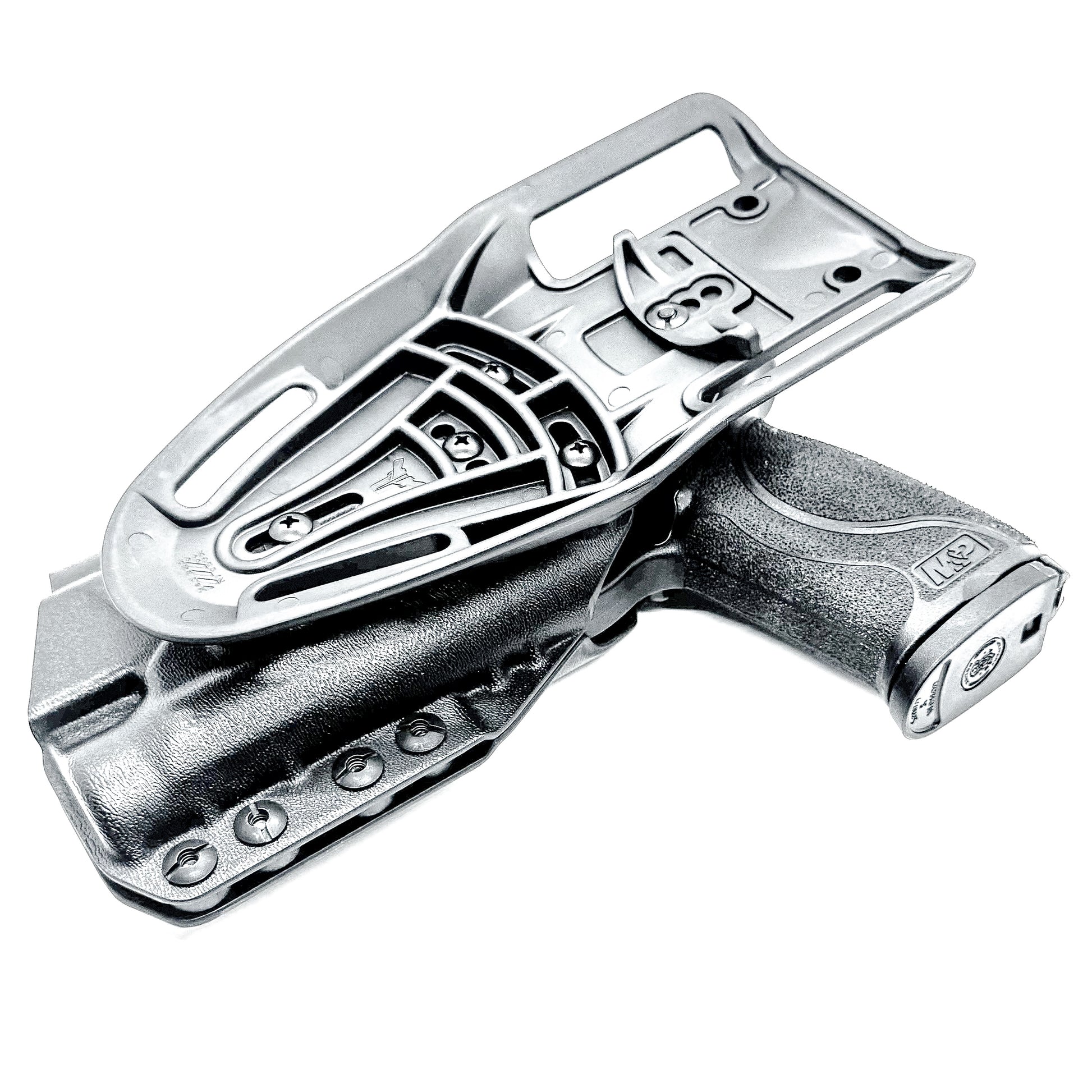 Black OWB duty and competition Kydex holster for the Smith & Wesson M&P M2.0 4.25" 9mm with the Streamlight TLR-1 HL with Duty Drop Attachment.