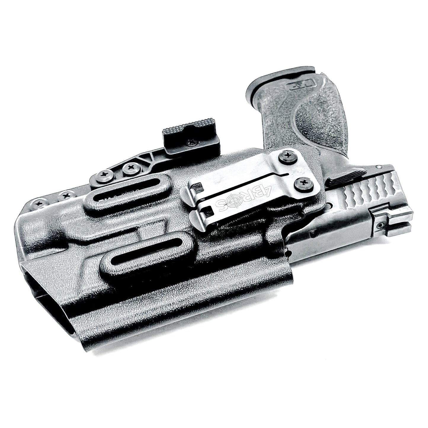 Black Inside Waistband IWB for the Smith & Wesson M&P M2.0 4.25" pistol with the Streamlight TLR-1 HL Kydex Holster with Monoblock and a modwing.