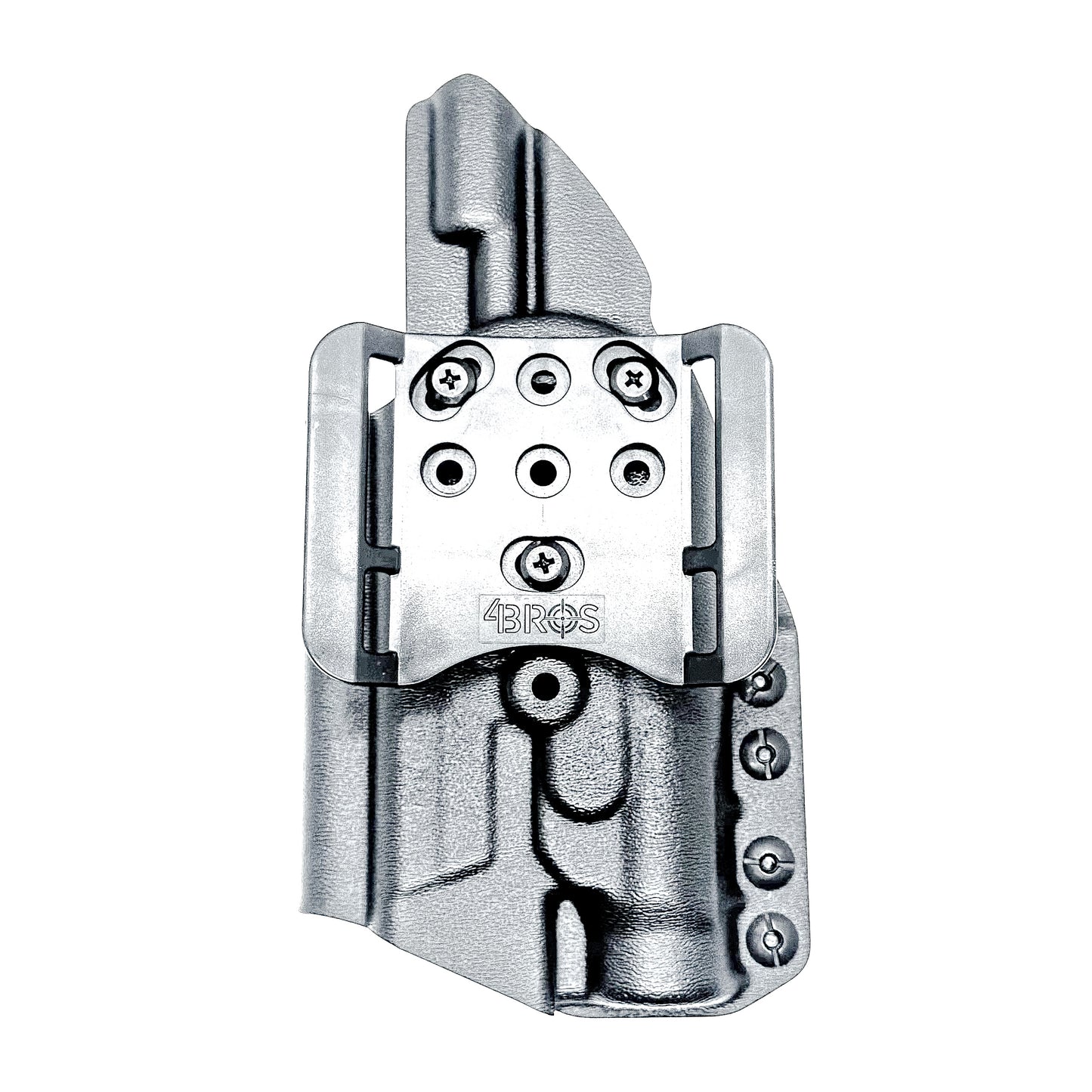 Black Outside Waistband OWB Kydex Holster for the Smith & Wesson M&P M2.0 4.25" 9mm & Streamlight TLR-1 HL with 4Bros 1.5" Belt Slide.